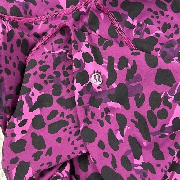 Lululemon Base Pace High-Rise Running Tight 25" Cheetah Camo Magenta Purple Mult - Picture 6 of 6